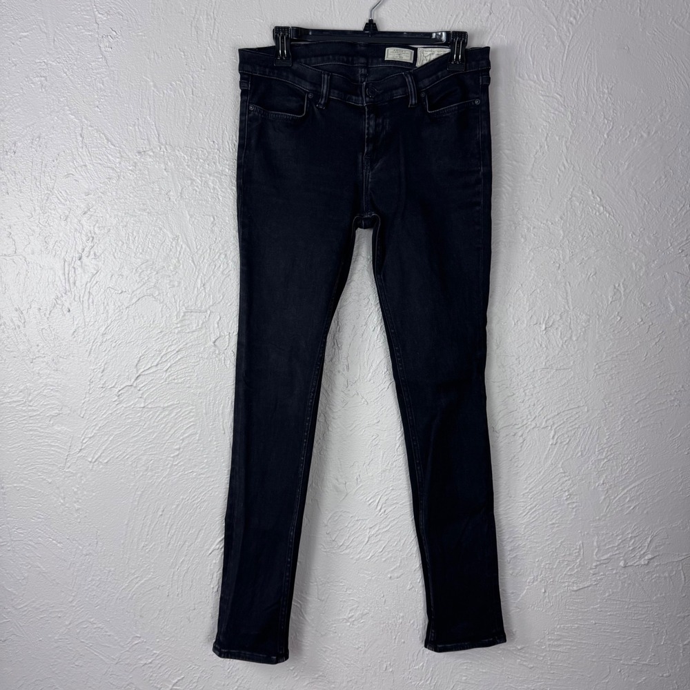 All Saints Low Rise Skinny Fit Black Washed-look jeans Waist 30" Grunge Emo Goth